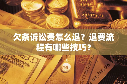 武汉欠条诉讼费怎么退？退费流程有哪些技巧？