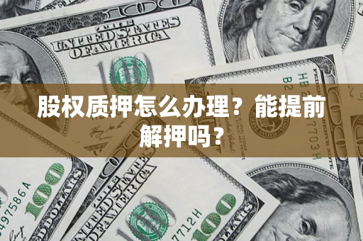 武汉股权质押怎么办理？能提前解押吗？